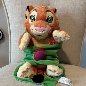 Disney Raja Plush with Green Blanket and Pink Nose